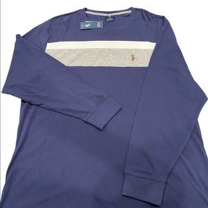 U.S. Polo Assn Long Sleeve Shirt 100% Cotton Size XXL Blue Grey White.
